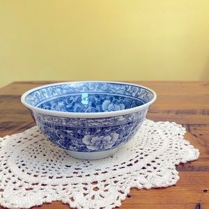 Blue and White Porcelain Asian Bowl